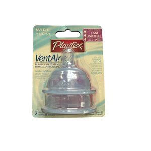 Playtex VentAire Nipples Fast Flow Stage 2 Silicone NEW